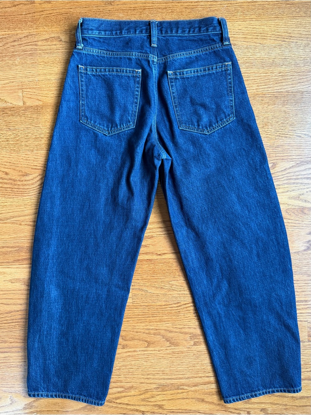 GAP High Rise Barrel Jeans Dark Rinse - Picture 4 of 9